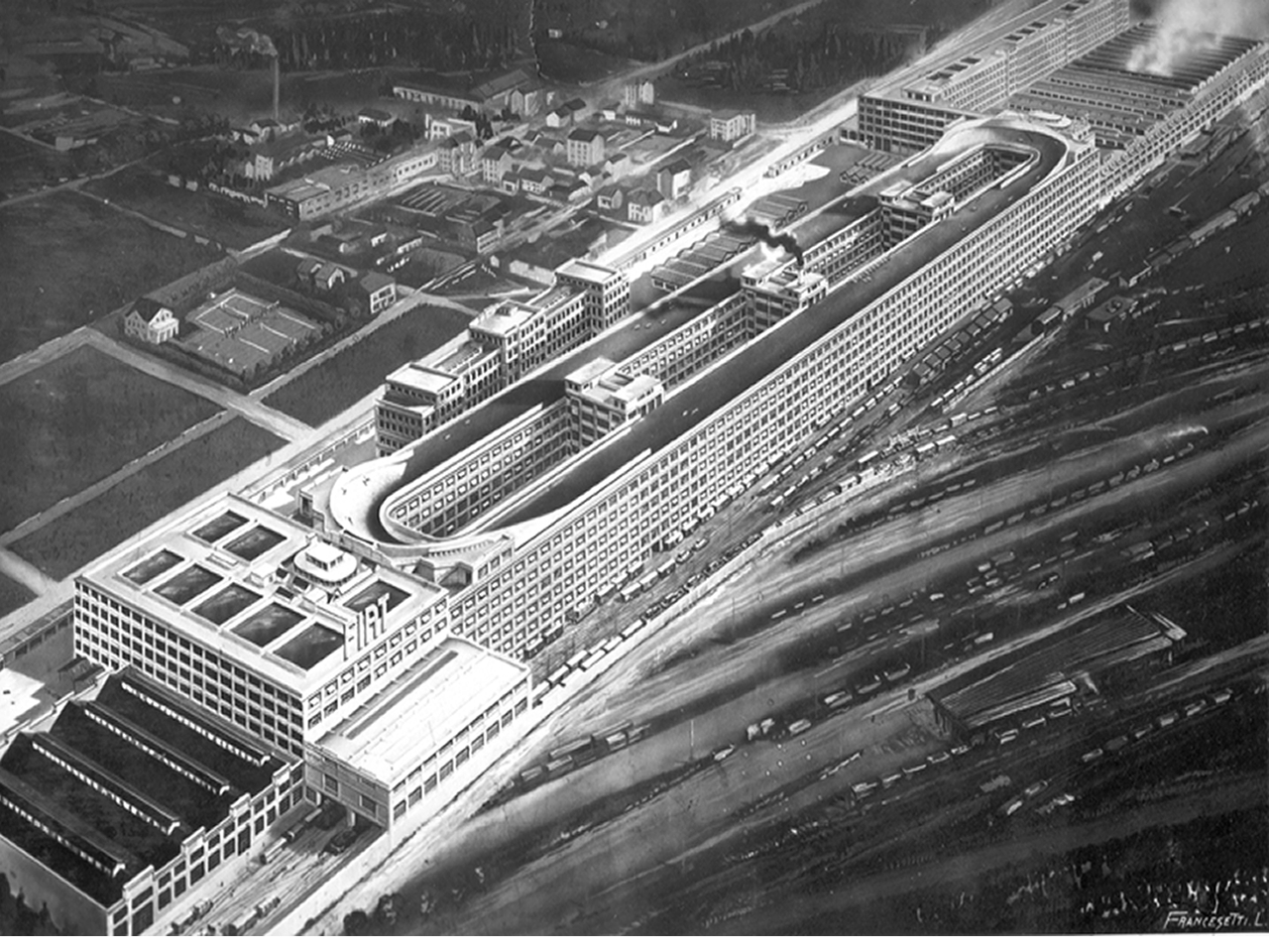Lo stabilimento Fiat Lingotto, inaugurato nel 1923
