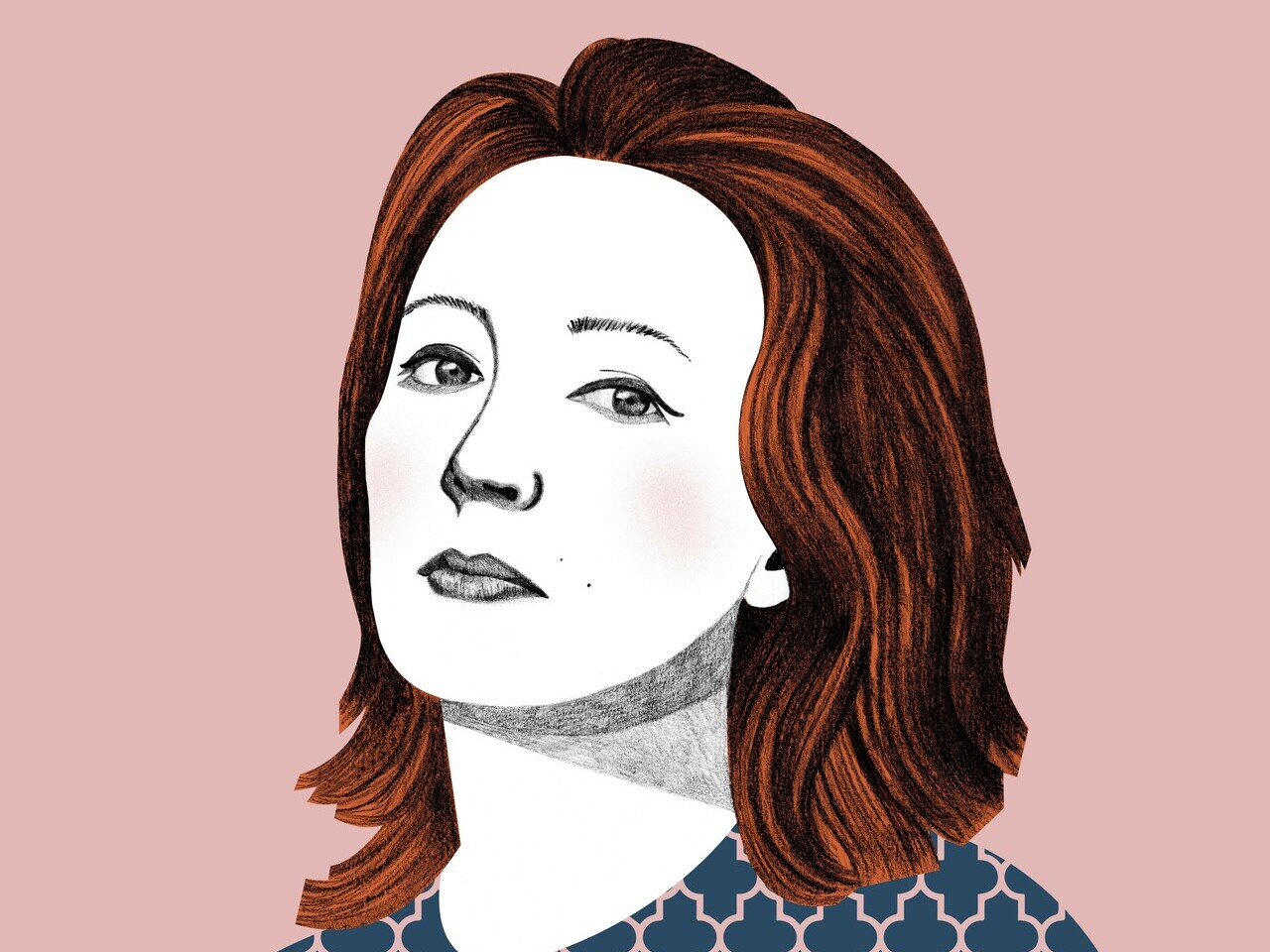 Elaborazione grafica del volto di Oriana Fallaci