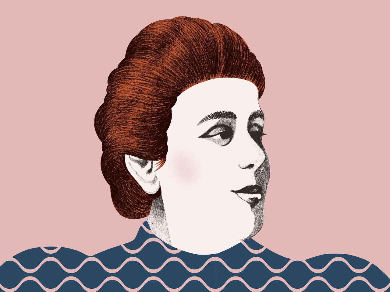 Ritratto a matita di Matilde Serao, con elaborazioni di grafica al computer