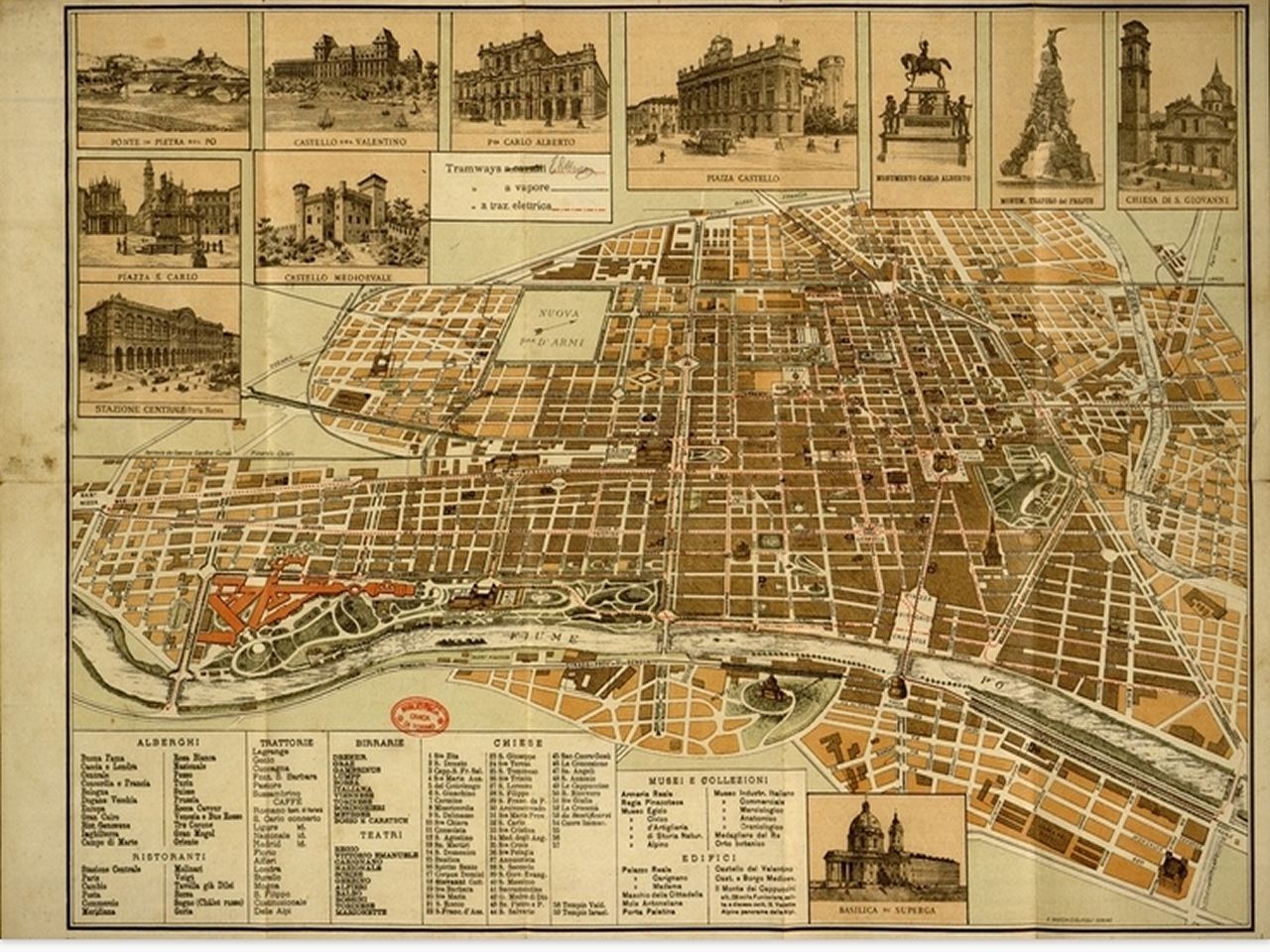 Carta topografica della città di Torino, 1898
