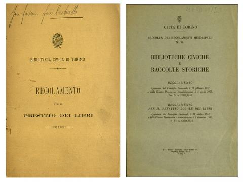 Regolamenti per il prestito dei libri, 1905 e 1953