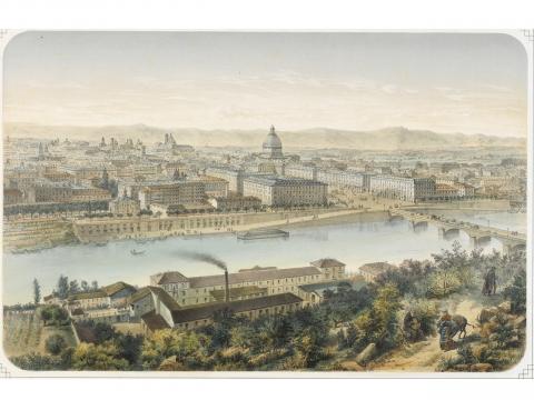 Veduta di Torino dalla collina nei pressi del Monte dei Cappuccini (1880 circa)