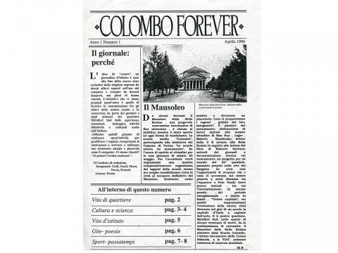 Prima pagina del giornale &quot;Colombo forever&quot;, Anno 1, n. 1