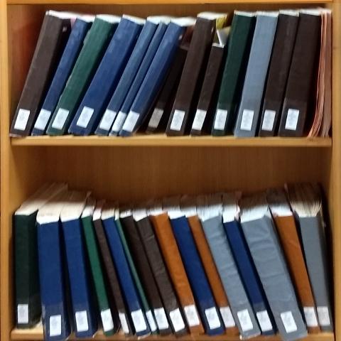 Immagine di libri braille sugli scaffali di una biblioteca