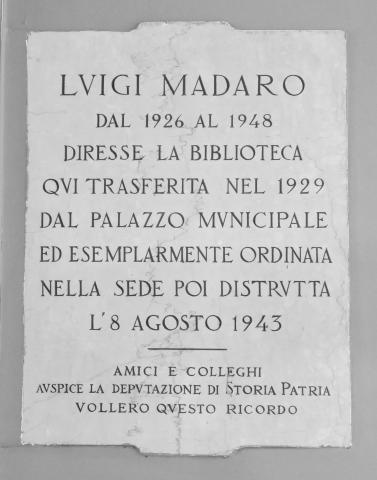 Targa dedicata a Luigi Madaro