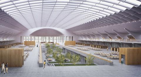 Rendering del Padiglione Nervi 