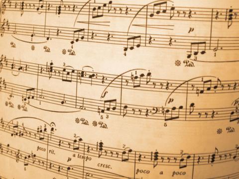 immagina di una partitura musicale