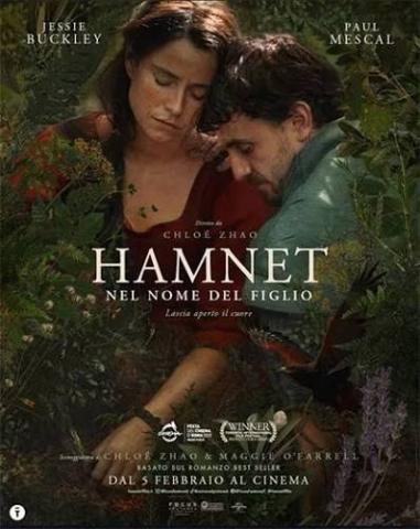locandina del film Hamnet attrice e attore che impersona Shakespere